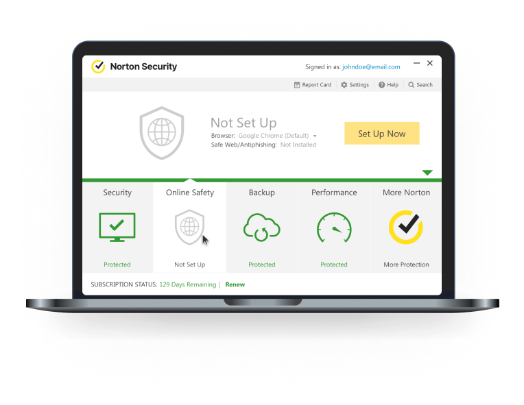 Изображение: приложение norton security не настроено на macbook.